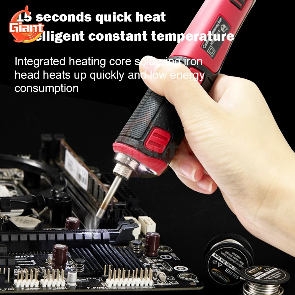USB Cordless Electric Soldering Iron Portable Welding Pen Lithium Battery Rechargeable Internal Heating Solder Iron Welding Tool