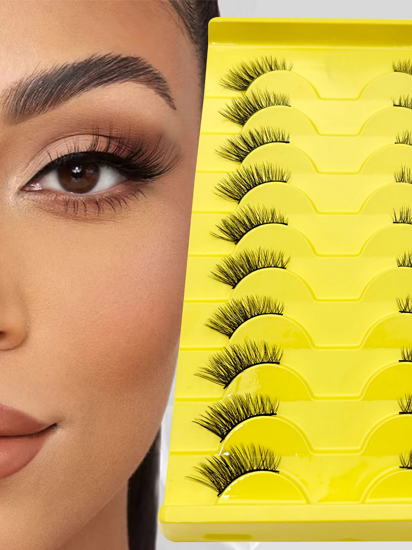 Half Lashes 7/10 Piars Half Lashes Soft Natural Cat Eye Lashes Makeup Tool Fake Eyelashes Extension Fluffy Faux Cils