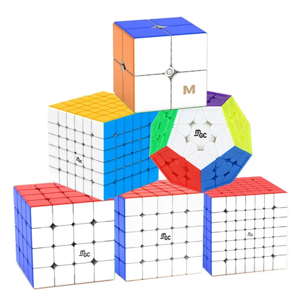 YJ MGC Version Series 2x2 3x3 4x4 5x5 6x6 7x7 Megaminx M Magnetic Magic Speed Cube Yongjun MGC Cubo Magico Fidget Toy