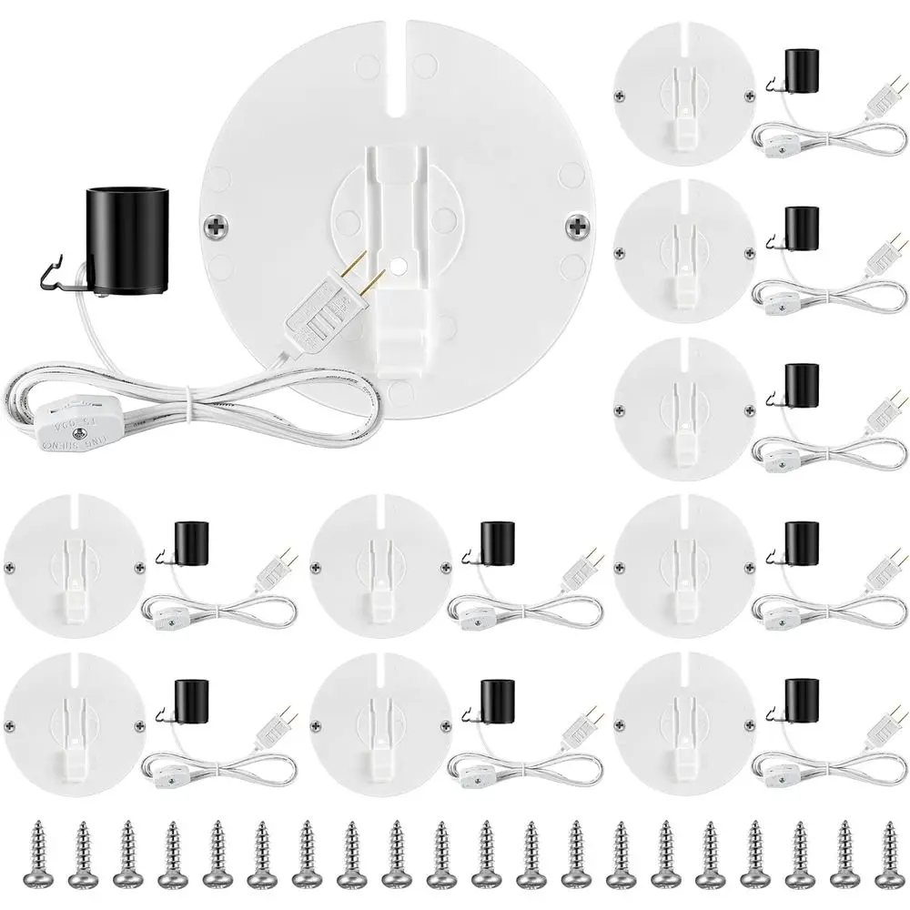 

Комплект для замены подсветки для лампы, E27/E26, одинарный шнур с выключателем, подключается к розетке, для использования в помещении и на улице, для Хэллоуина и Рождественской деревни