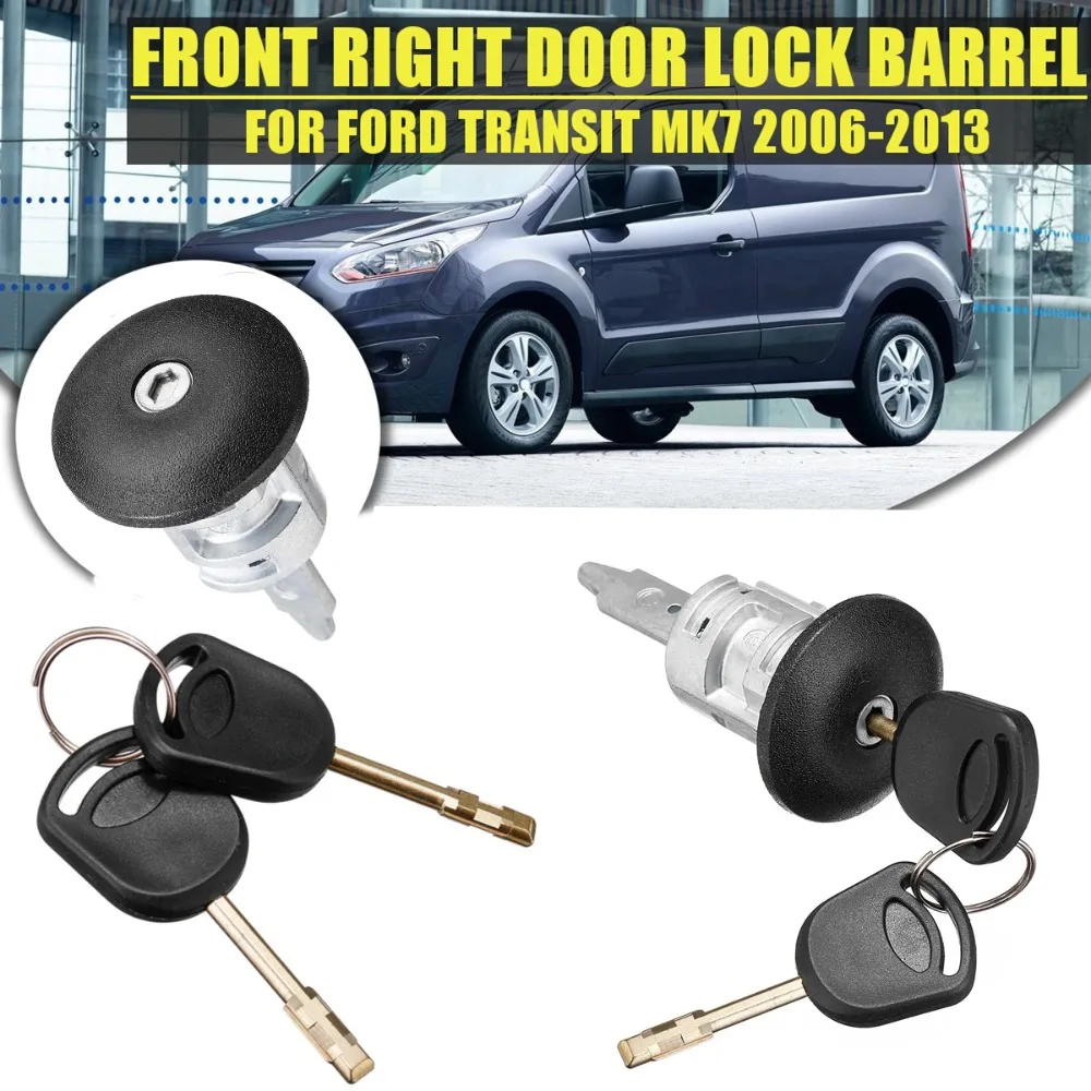 

Front Right Driver Side Auto Door Lock Barrel 06-13 2 Keys Car Lock Cylinder 4060638 YC15-V220K51AA for Ford Transit MK7