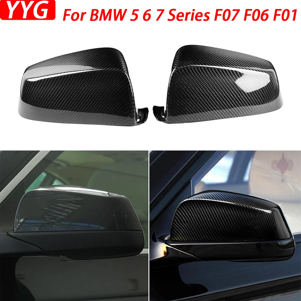 

For BMW 5 6 7 Series F07 F06 F12 F13 F01 Real Dry Carbon Fiber Rearview Mirror Cover Decorative Car Retrofitting Accessories