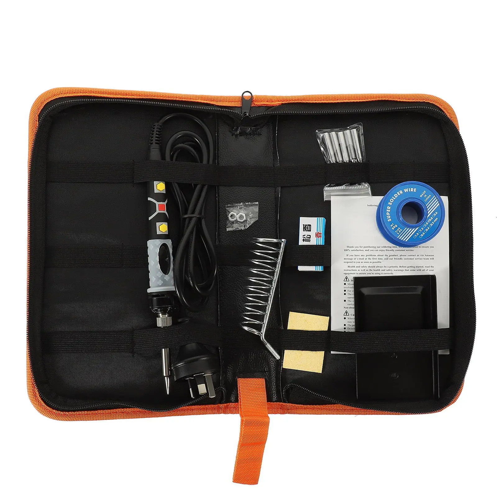 

10Pcs Adjustable Temperature Electric Soldering Iron Kit 80W AU Plug Random Bag Color Welding Tools