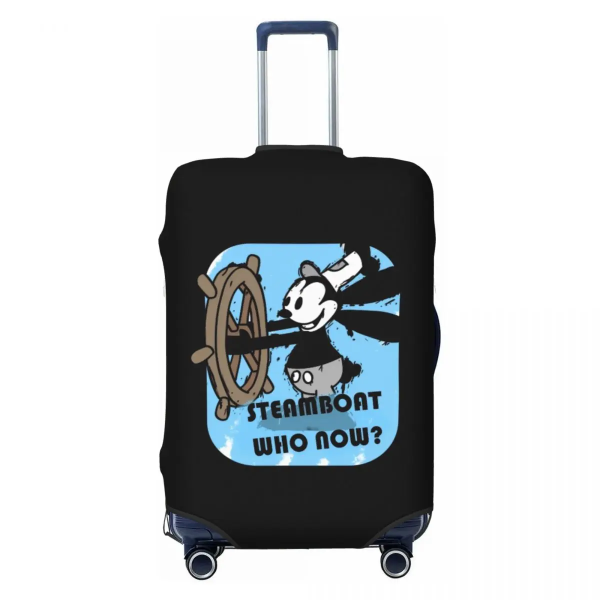 

Custom Cute Oswald The Lucky Rabbit Luggage Cover Elastic Travel Suitcase Protective Covers Suit For 18-32 inch