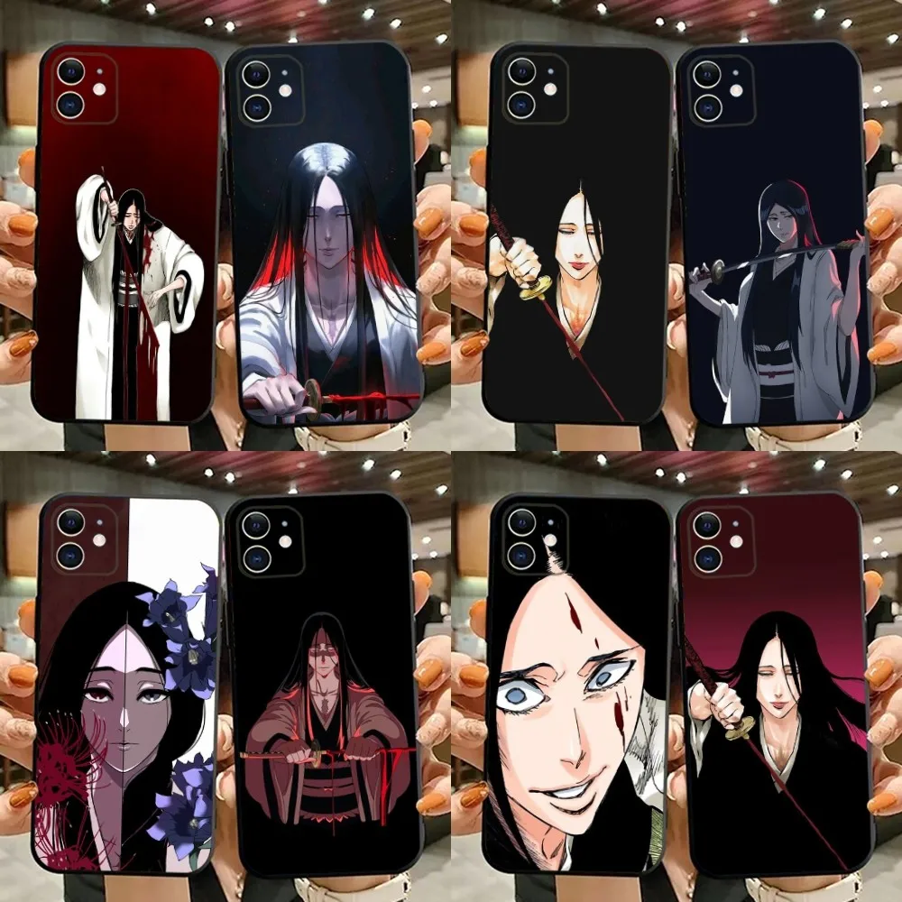 Retsu Unohana B-Bleachs Phone Case For iPhone 15,14,13,12,11,Plus,Pro Max,XS,X,XR,SE,Mini,8,7 Soft Silicone Black Cover