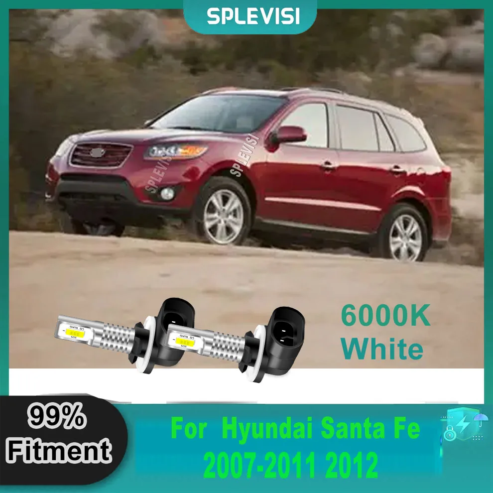 

LED Foglight Bulb 12V 35W 6000K White Hi Performance Complete Replacement Set For Hyundai Santa Fe 2007 2008 2009 2010 2011 2012