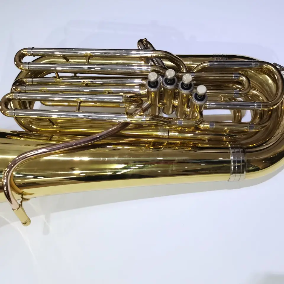 Bb Key Tuba 4 Válvula de pistón Instrumentos musicales de nivel superior