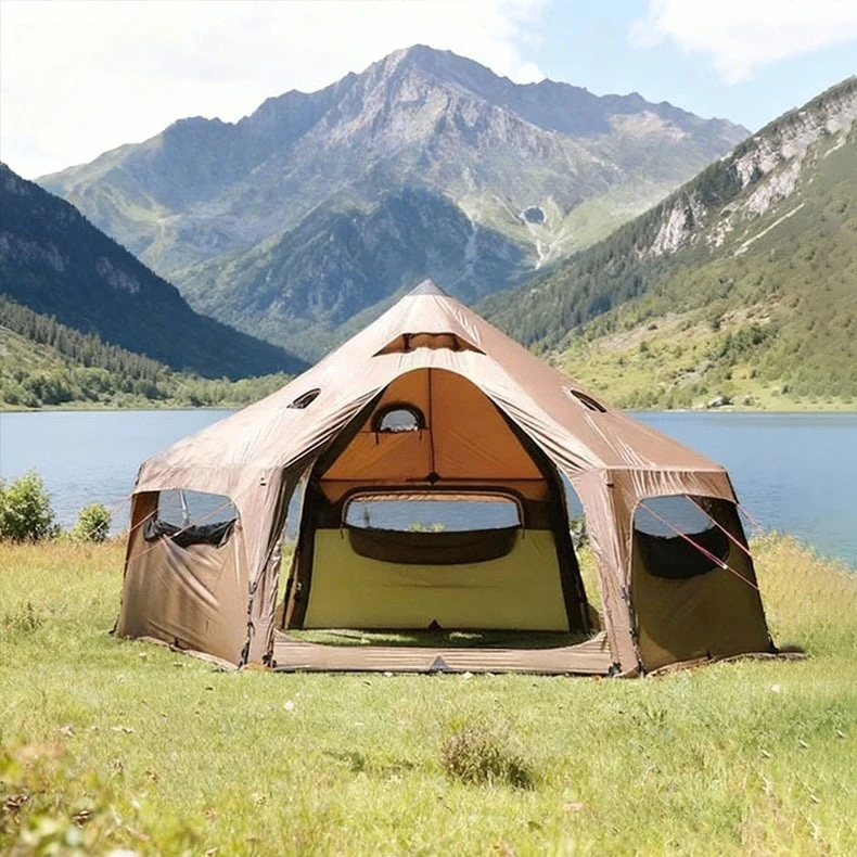 Yurt inflatable tent outdoor shade rainproof family camping tent portable folding backpack tent