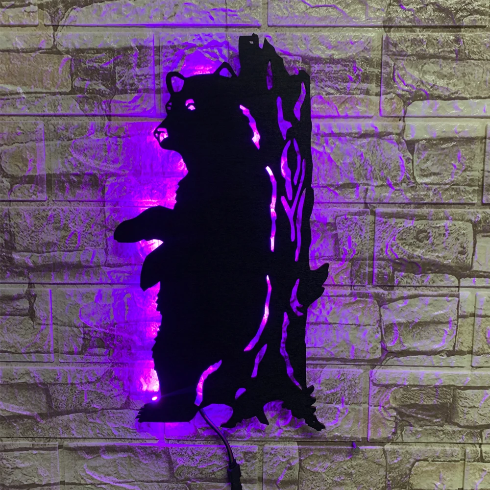 ZK50 Hot Selling Bear LED Wall Lamp Home Interior Decoration Background Wall USB Color Changing Night Light Remote Control image 2