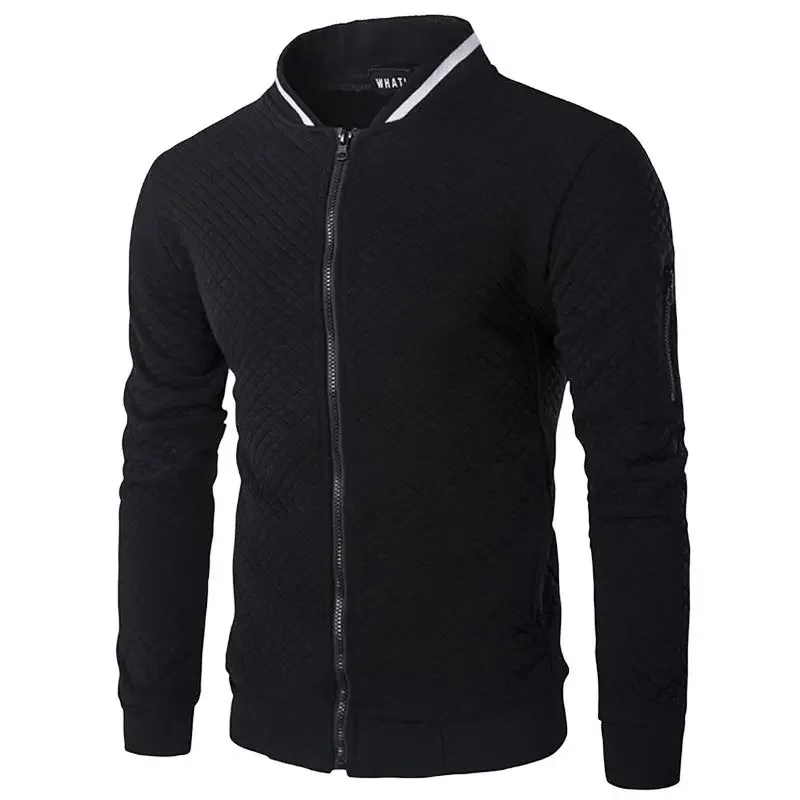 Men's Hooded Sweatshirt with Zipper Pockets Thin Solid Color Casual Outdoor Tracksuit Long Sleeve Jacket Half Tracksuit
