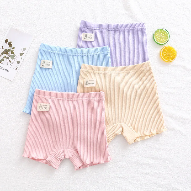 2022 Summer Girls Shorts Candy Color Children Leggings Lace Safety Shorts For Kids Teenager Underpants Baby Bottom Clothing