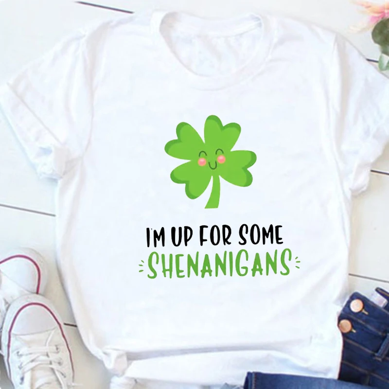 St. Patrick's Day Graphic Tees Women Cute Clothes Boho Gift Vintage Clothes Woman New Mom Gift Aesthetic Women Clothes