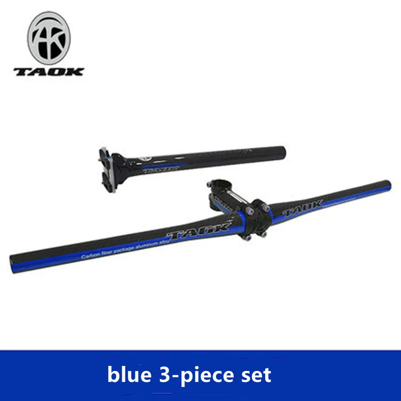 Mountain Bike Handlebar Set, Bicycle Horizontal Handlebar, Vertical Handlebar, Seat Tube, Aluminum Alloy, 3K, 3 Pcs