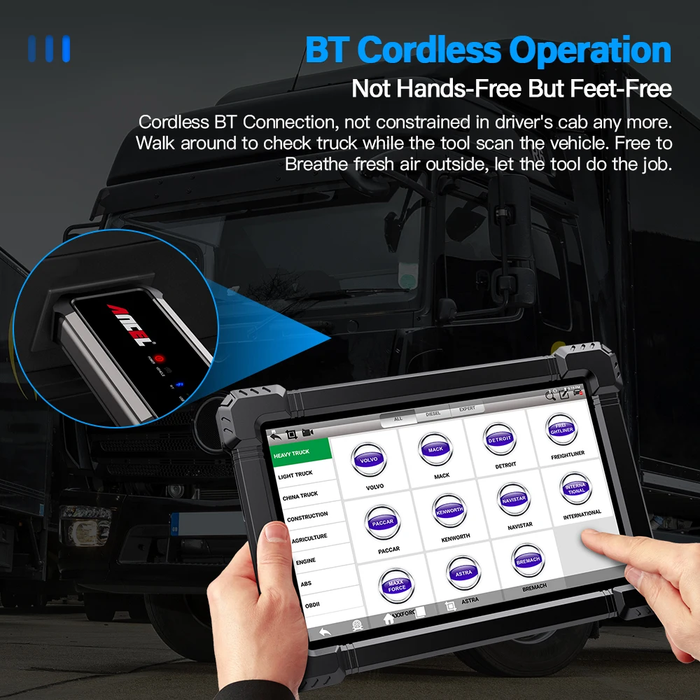 Ancel X7 HD 10 inch Android Tablet Heavy Duty Truck Full System Diagnostic Scanner Coding programming Professional Trucks Diesel