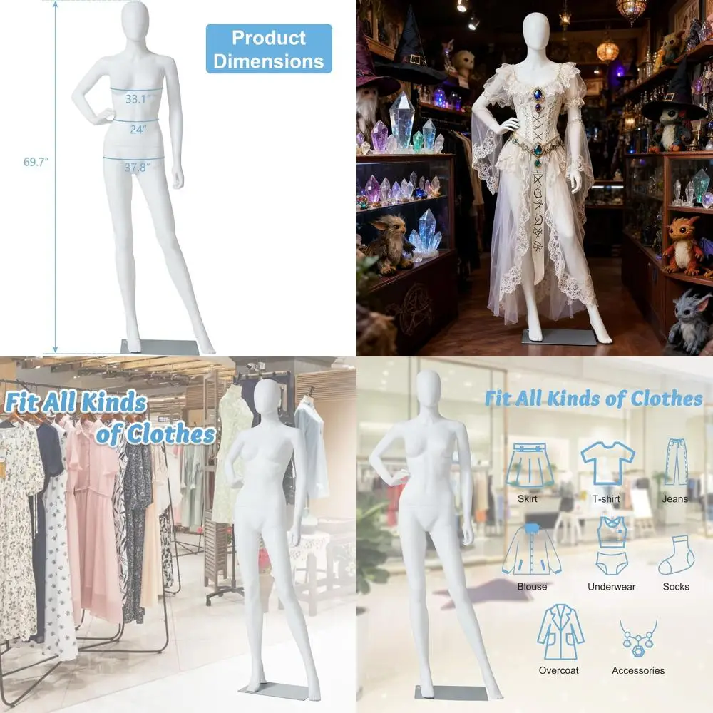 

Полноразмерный женский манекен для демонстрации одежды, идеально подходит для розничной торговли и магазинов костюмов, белый