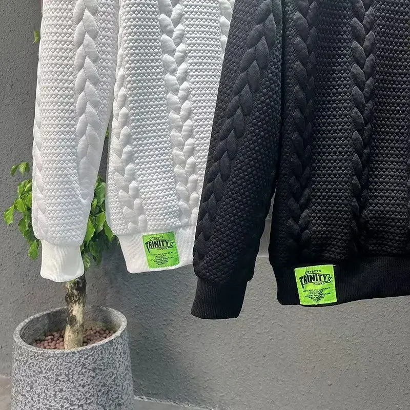 

Мужской вязаный свитер, круглый пуловер с вышивкой букв, осень-зима, мягкое полиэфирное волокно, повседневный, удобный, модный