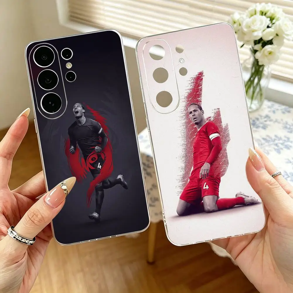 FOOTBALL V-Virgil van D-Dijk   Phone Case For Samsung S25,S24,S21,S22,S23,S30,Ultra,S20,Plus,Fe,Note,10,9,5G Transparent Cover