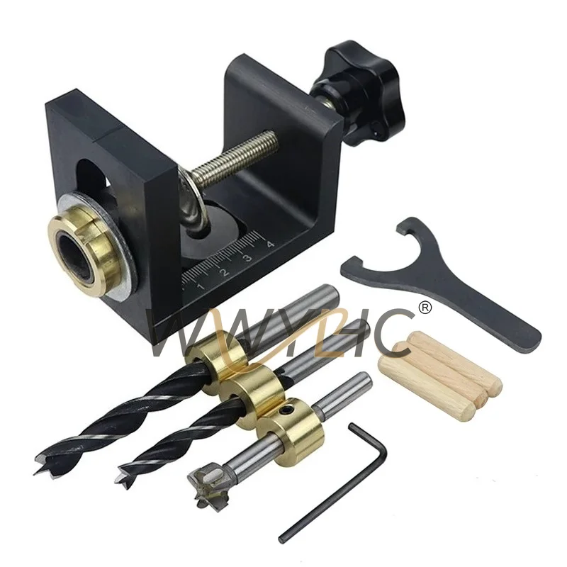 2‑in‑1 Punching Positioner Log Tenon Hole Punch Fit for Woodworking Furniture Board Connector Tools