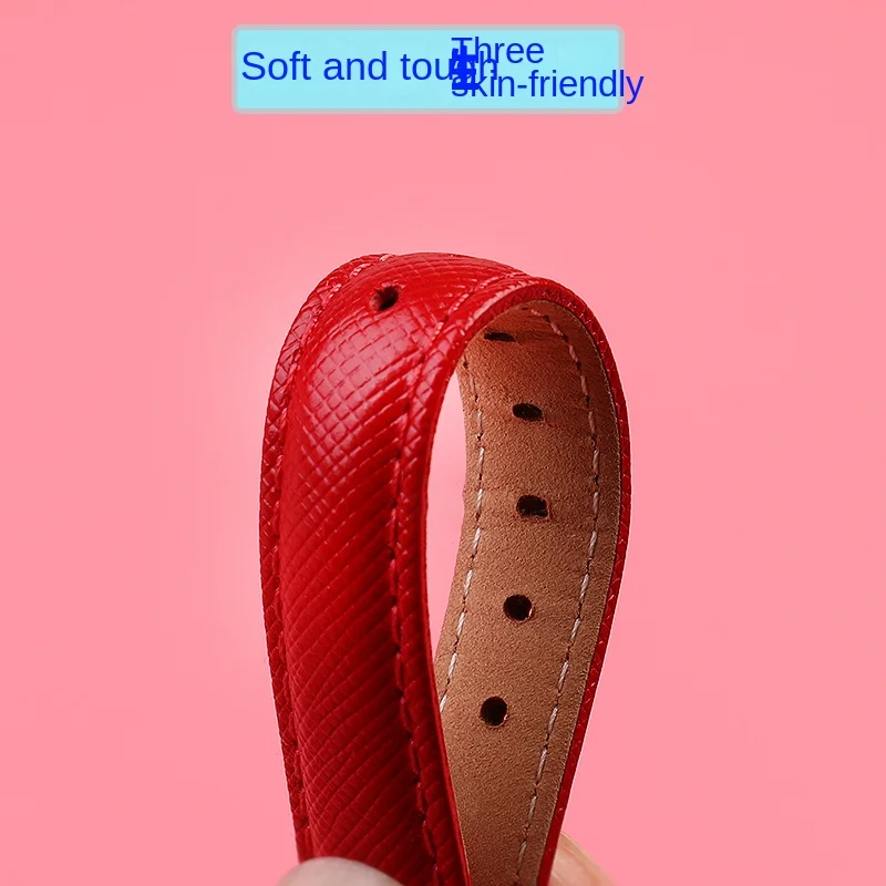 ساعة جلد البقر النسائية حزام ، INS ، مناسبة لسلسلة كاسيو شين ، فوسيل ، نجمة السماء فيتا الماس ، منقوشة طالب ، 10 مللي متر ، 12 مللي متر ، 14 مللي متر