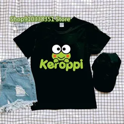 T-Shirt à Manches Courtes pour Femme, Vêtement Estival et Esthétique, Style Coréen et Japonais, Harajuku, Anime Keroppi, Kawaii, Y2k