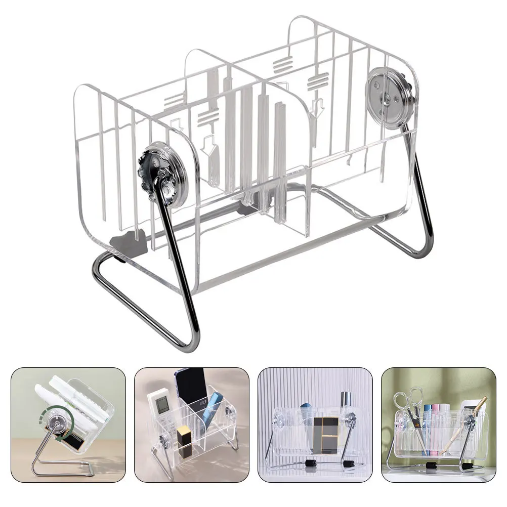 Clear Acrylic Desktop Storage Box Sturdy Jewelry Organizer for Mascara Eyeliner Phone Holder Sundries Organizer