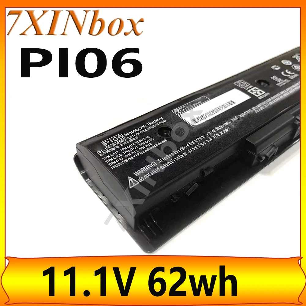 7XINbox PI06 PI09 11.1V 62wh Laptop Battery For HP Pavilion14 15 HSTNN-UB4O HSTNN-UB4N HSTNN-LB4O 710416-001 TPN-Q122