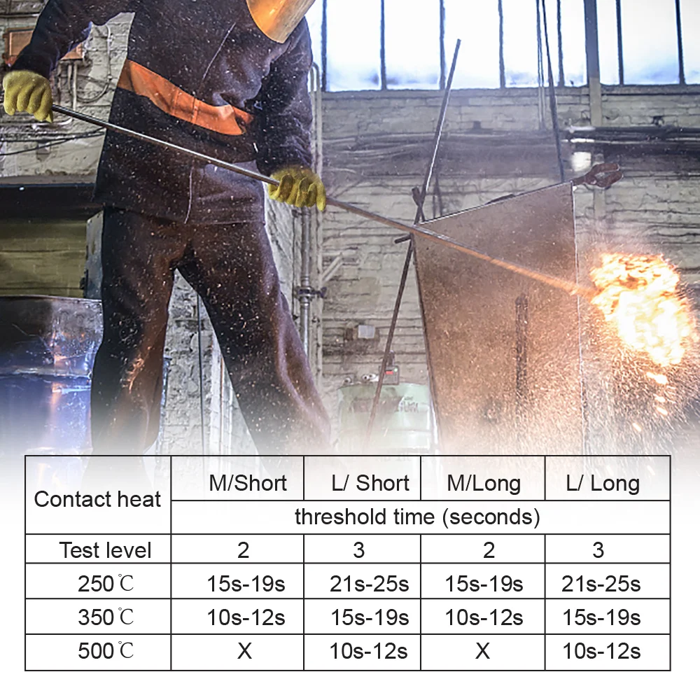 1 par de fio de aramida tricotado longo/curto pulso proteger luvas à prova de calor-segure queima de pratos quentes/forno/moldos quentes-resistência ao calor w