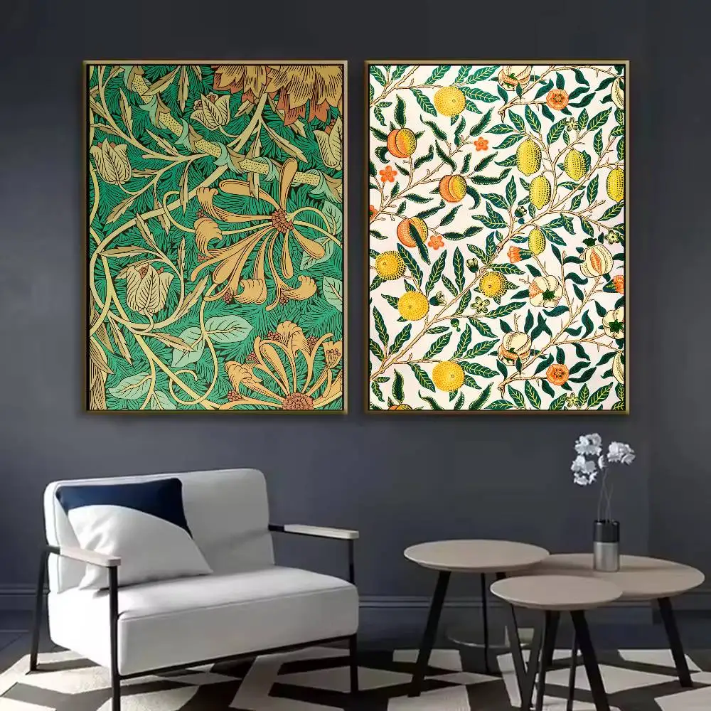 ملصق W-William Morris على شكل أوراق شجر على شكل طيور عالي الجودة لوحة فنية جدارية للمنزل والمكتب وغرفة النوم وغرفة المعيشة وبار المدخل هدية مثالية