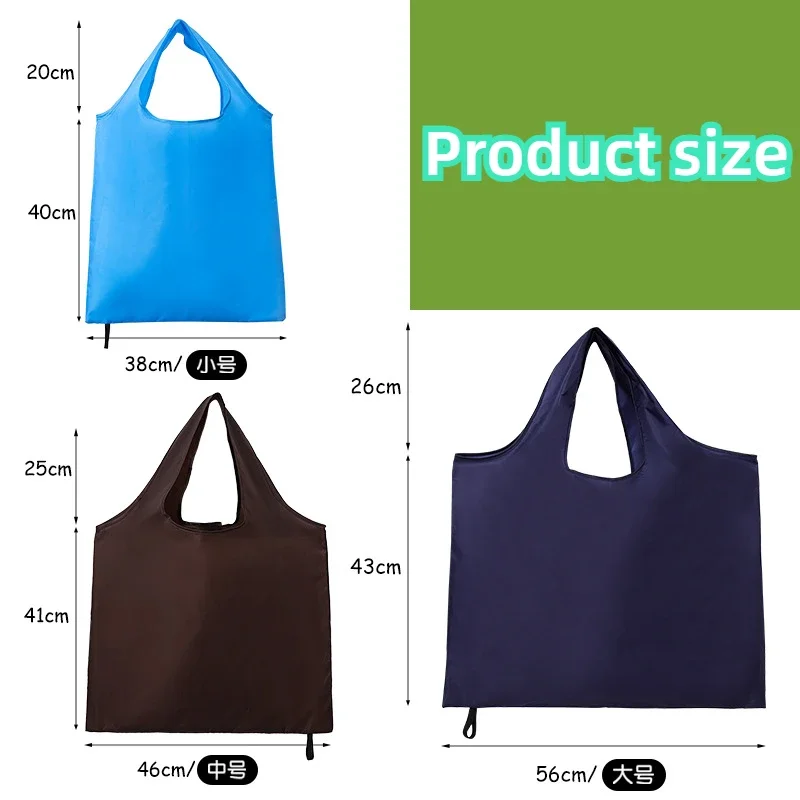 Borsa per la spesa pieghevole 1PC borsa per la spesa riutilizzabile di grande capacità borsa a tracolla ecologica per borsa da viaggio in tinta unita