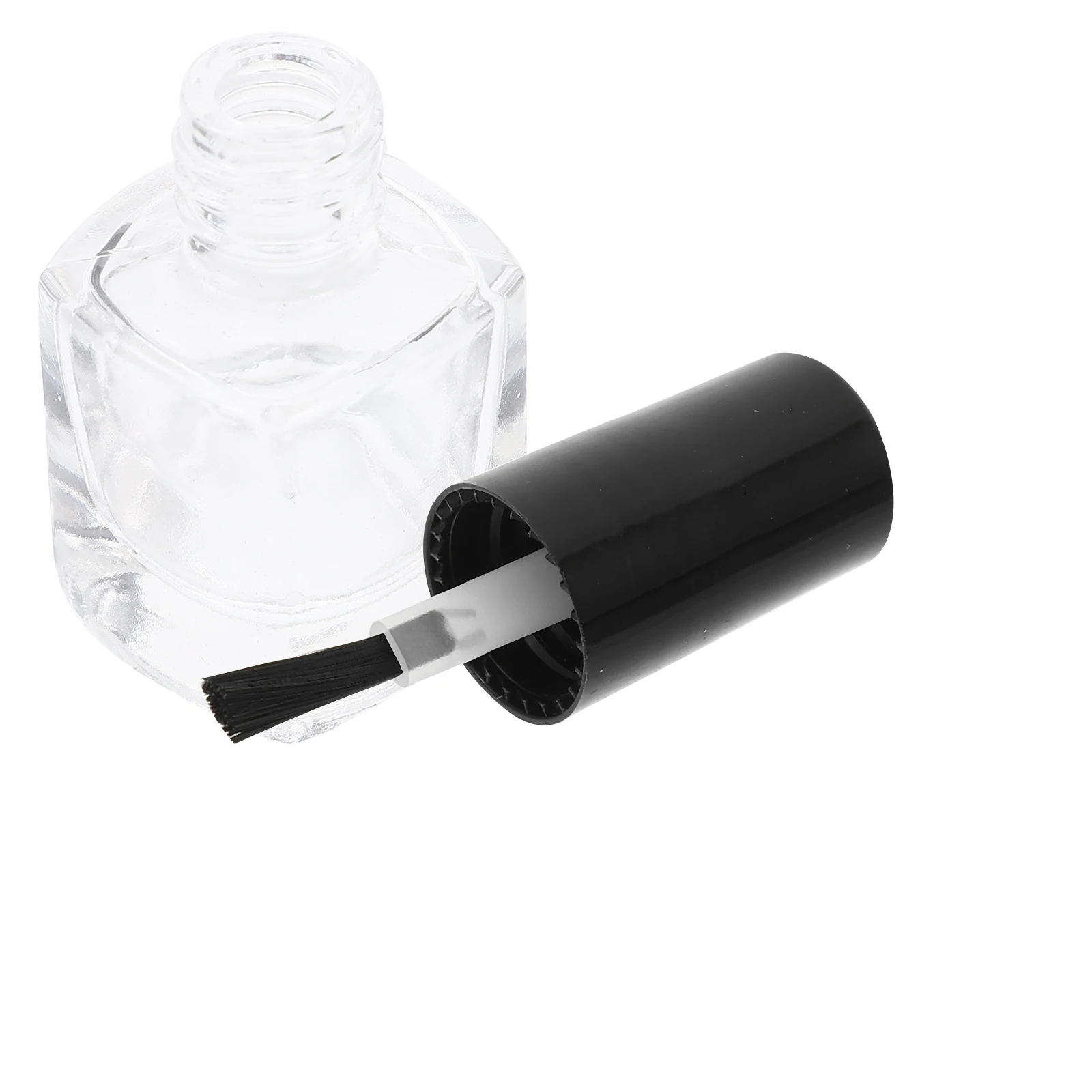 

5Pcs 5Ml Empty Nail Polish Container Bottle with Brush Inside Transparent Square Shape Leak Proof for Home Or Salon Use