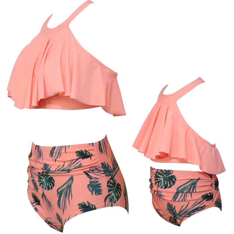 Family Matching Swimsuit Baby Girls Swimwear Women Swimsuit Kids Beachwear Outfits, If You Need 2pcs, Please Order 2pcs