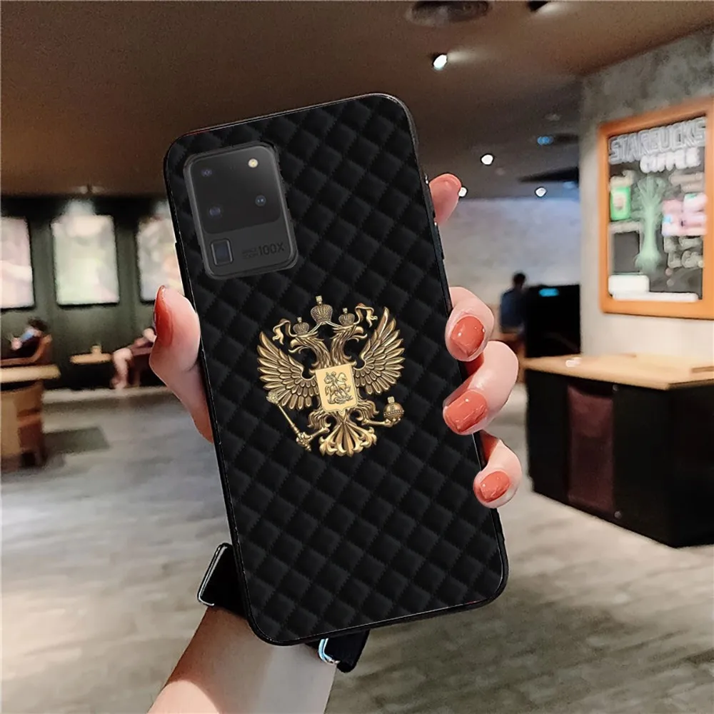 Russia Flag Coat Of Arms Phone Case For Samsung S 9 10 20 21 22 23 30 23plus lite Ultra FE S10lite Fundas