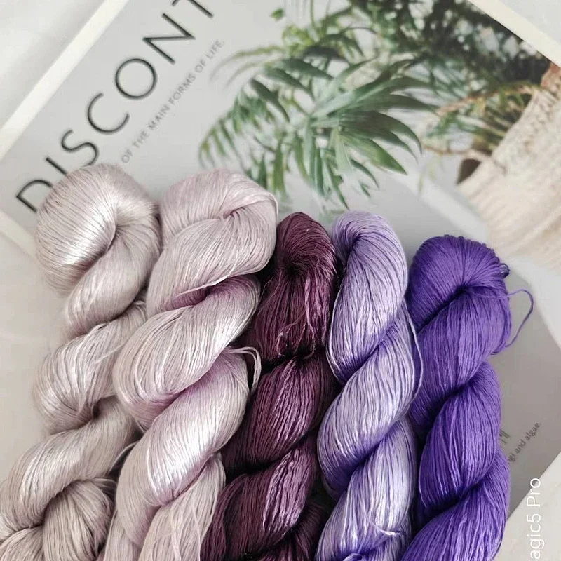 Suzhou 100% Natural Silk Embroidery Thread Bright Dark Purple Single Color Floss Line 400m for DIY Embroidery