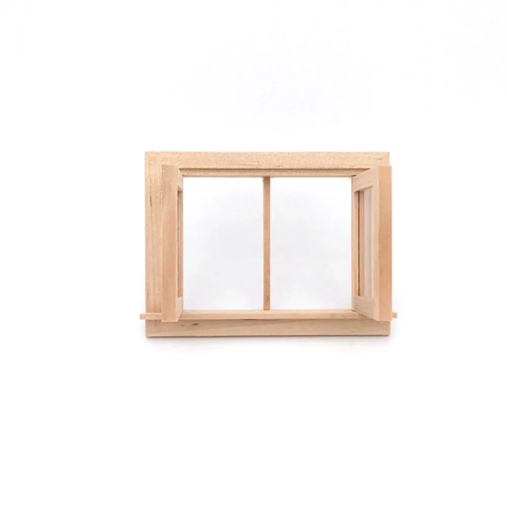 1/12 Dollhouse Miniature Wooden Window Mini Furniture Model Toys for Doll House Accessories  Decoration