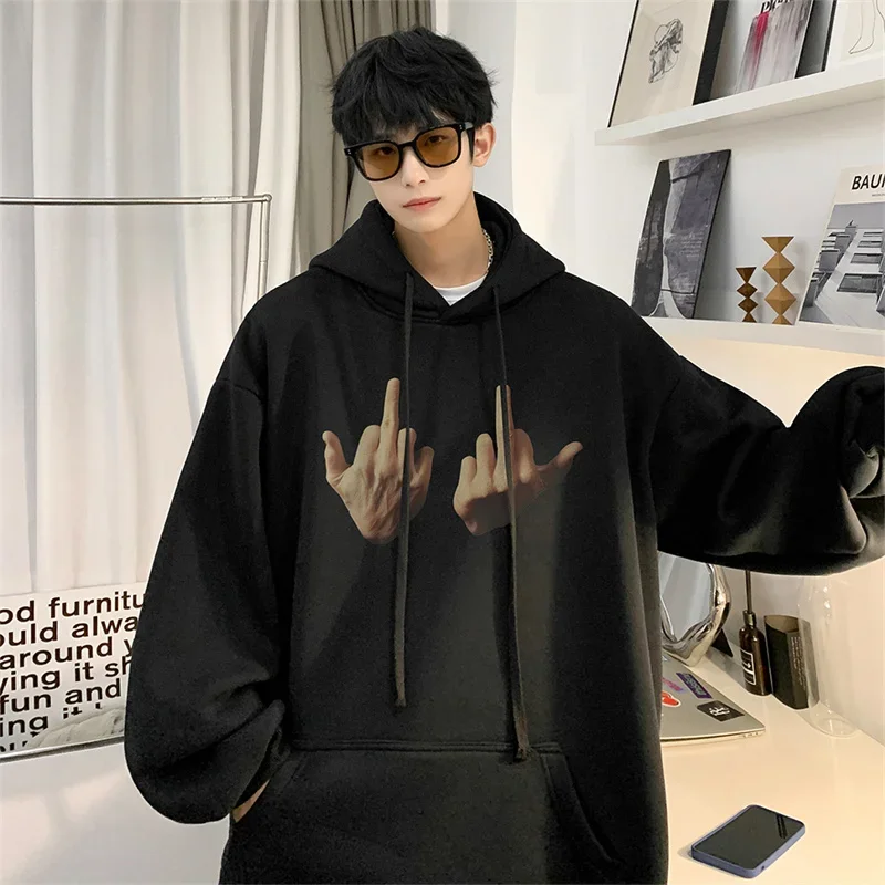 Men's Oversized Hoodie White With Hat Hoodies Oversize Fashion for Men 5XL Funny Print Man Casual Wear Hoody Male Sweatshirt