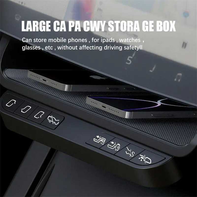 Scatola portaoggetti per espositore per auto center per Tesla Model 3 21-24/Model Y 21-23 Highland cruscotto Organizer porta fazzoletti Glovebox