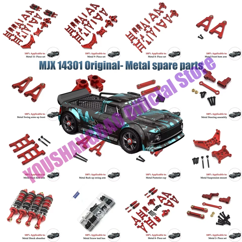 For MJX Hyper Go 1/14 RC 14301 14302 14301 Car Metal Seering Assembly Steering BLOCK Rear Hubs Etc. Upgrades Parts Accessories