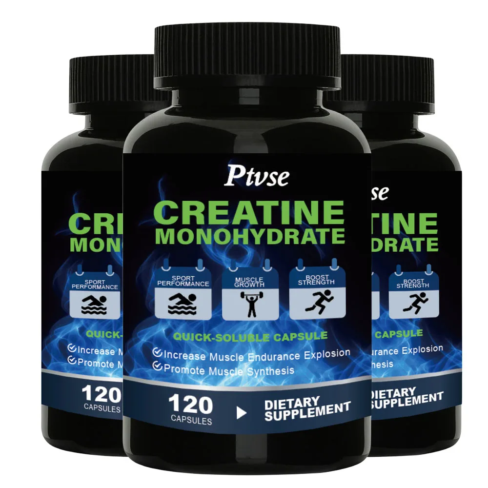 Creatine Capsules Creatine Monohydrate Gain Excavate Strength Build Muscle Recovery Enhance Performance For Adults