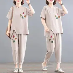 女性用半袖ゆったりとしたTシャツ,無地,エレガント,ヴィンテージ,原宿,ストリートウェア,2ユニット