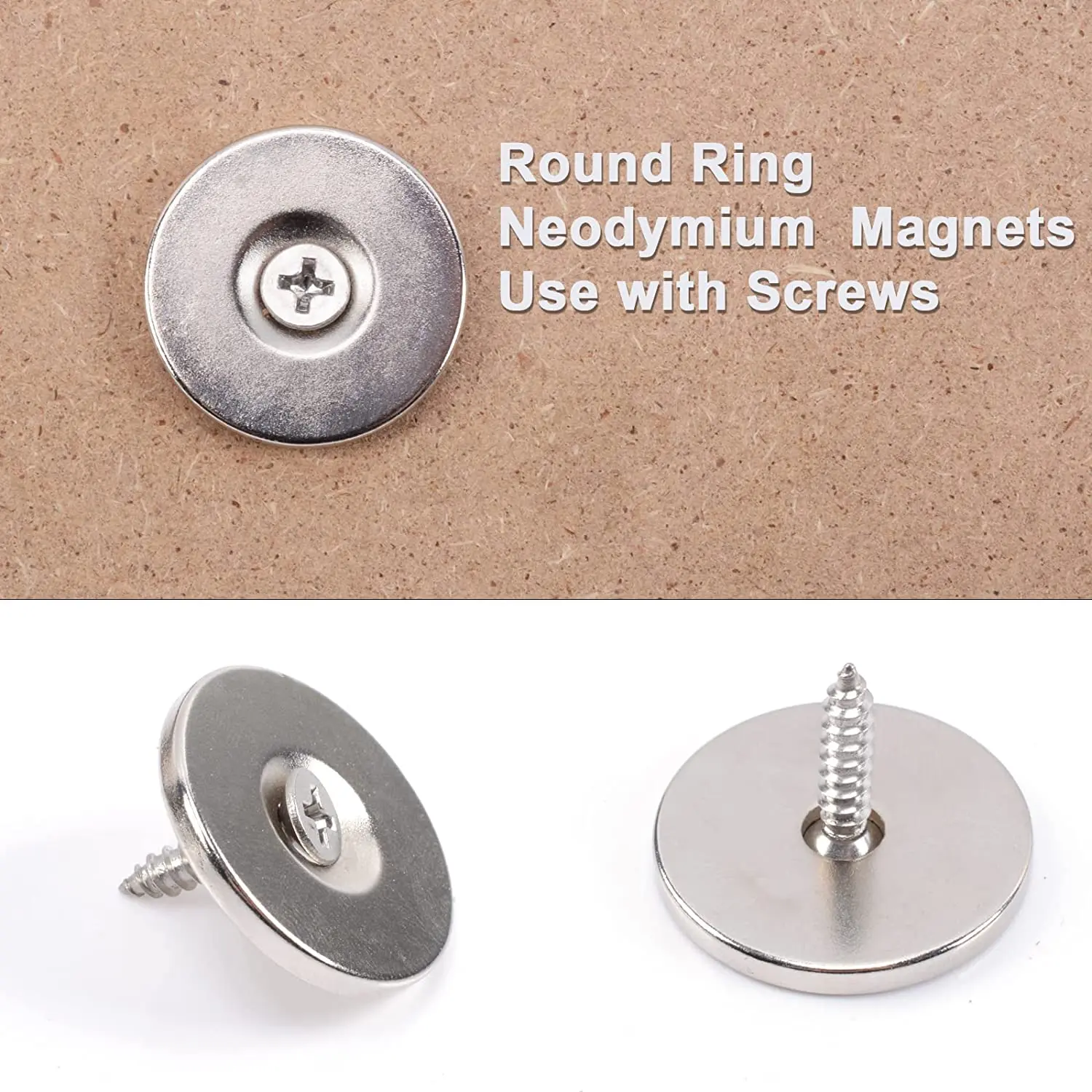 1 set of countersink high strength rare earth disk N35 NdFeB round magnet super strong disk with M4 stainless steel screw