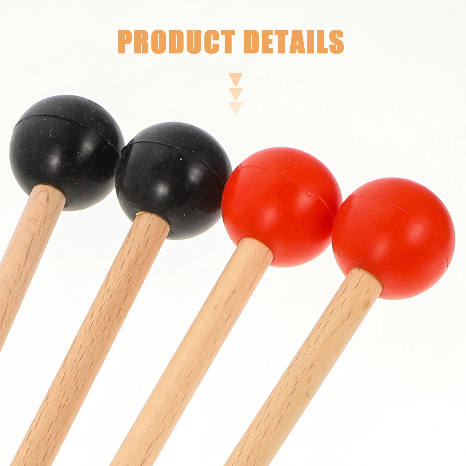 

2Pairs Marimba Mallets Classic Drumstick Design Smooth Surface Practice Drumstick for Students Portable Percussion Stick Music