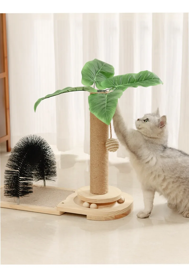 

Grinding Claws Relieve Stuffy Cat Climbing Frame Cats Tower Vertical Durable Cat Scratcher Sisal Rope Turntable Hemp Plant