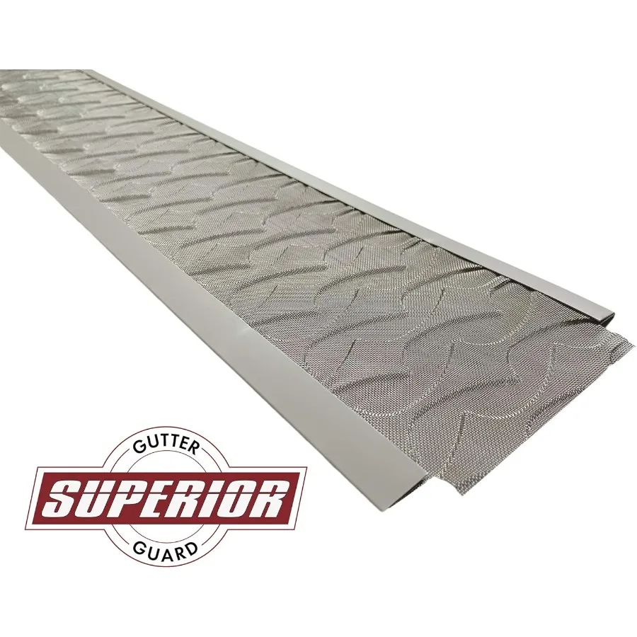 NEW Raised Stainless-Steel Screen Technology Gutter Cover, DIY Constructed. Fits any Traditional 5-inch Gutter - 48FT Kit