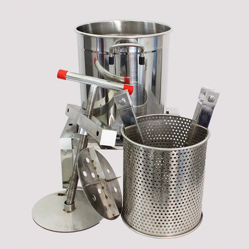 Practical10L Manual Honey Press Machine Stainless Steel Beekeeping Equipment Tools Honey Paraffin Wax Press Machine Honey Rol 21