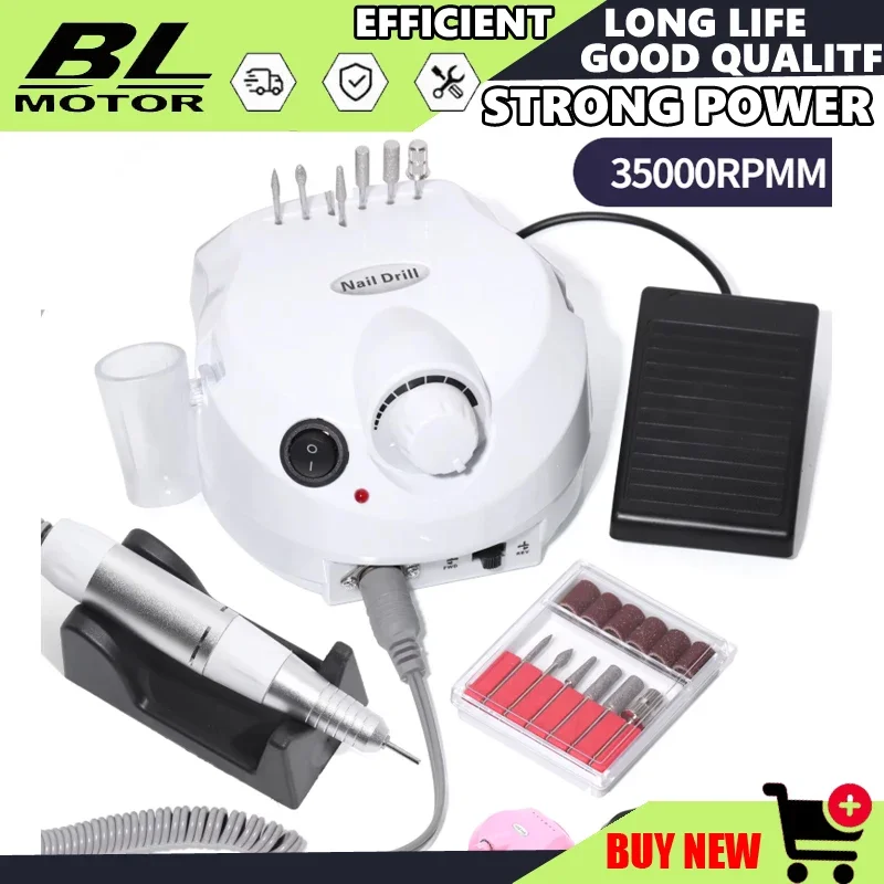 35000RPM Electric Tool Nail Drill Machine Cutter Set Nail Gel Polisher Nail Tools Salon Equipment Strong Polishing Nail File