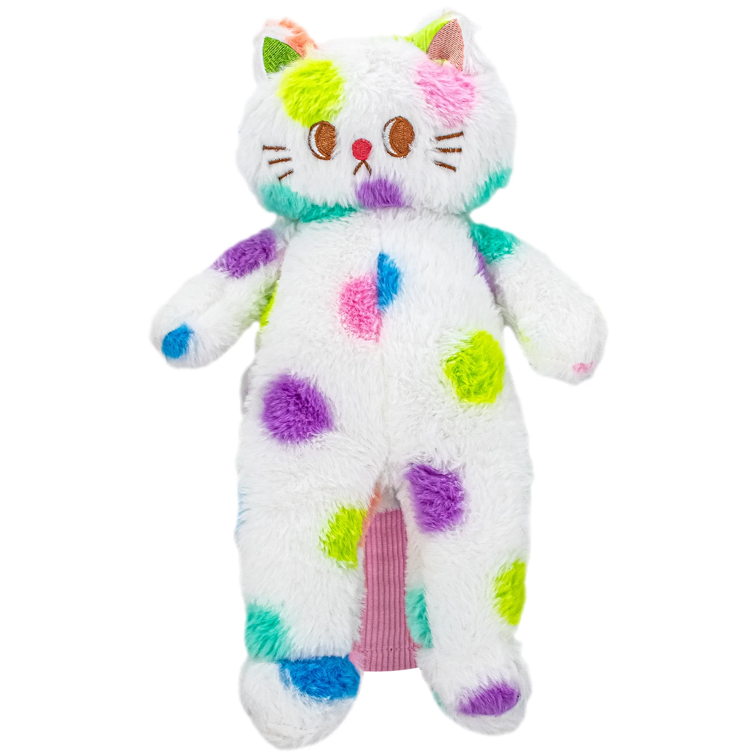 1PC Rainbow Polka Dot Cat Plush Golf Wood Headcover Medium Size Cartoon Doll Golf Club Head Cover Protector Golf Accessories
