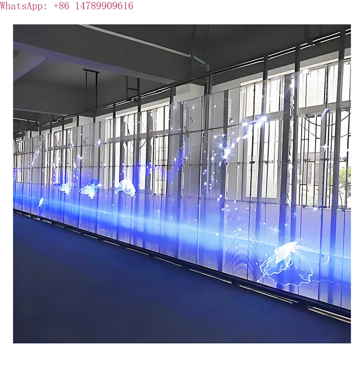 LED Flying Carpet DisplayIndoor P3.91-7.82 Glass Transparent Display Transparent Panel Flexible Transparent ScreenCan Be Used In