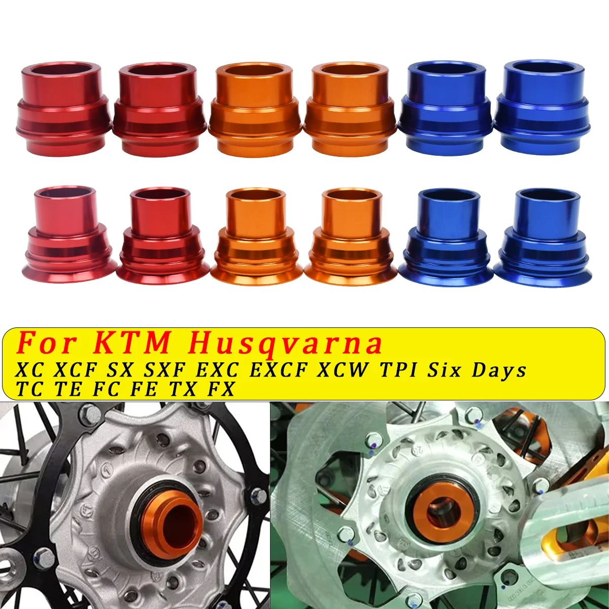 

2024 Motorcycle Front and Rear Wheel Hub Spacer For KTM XC XCF XCW SX SXF EXC EXCF 125-500 Husqvarna TE FE TX FX TC FC 125-501