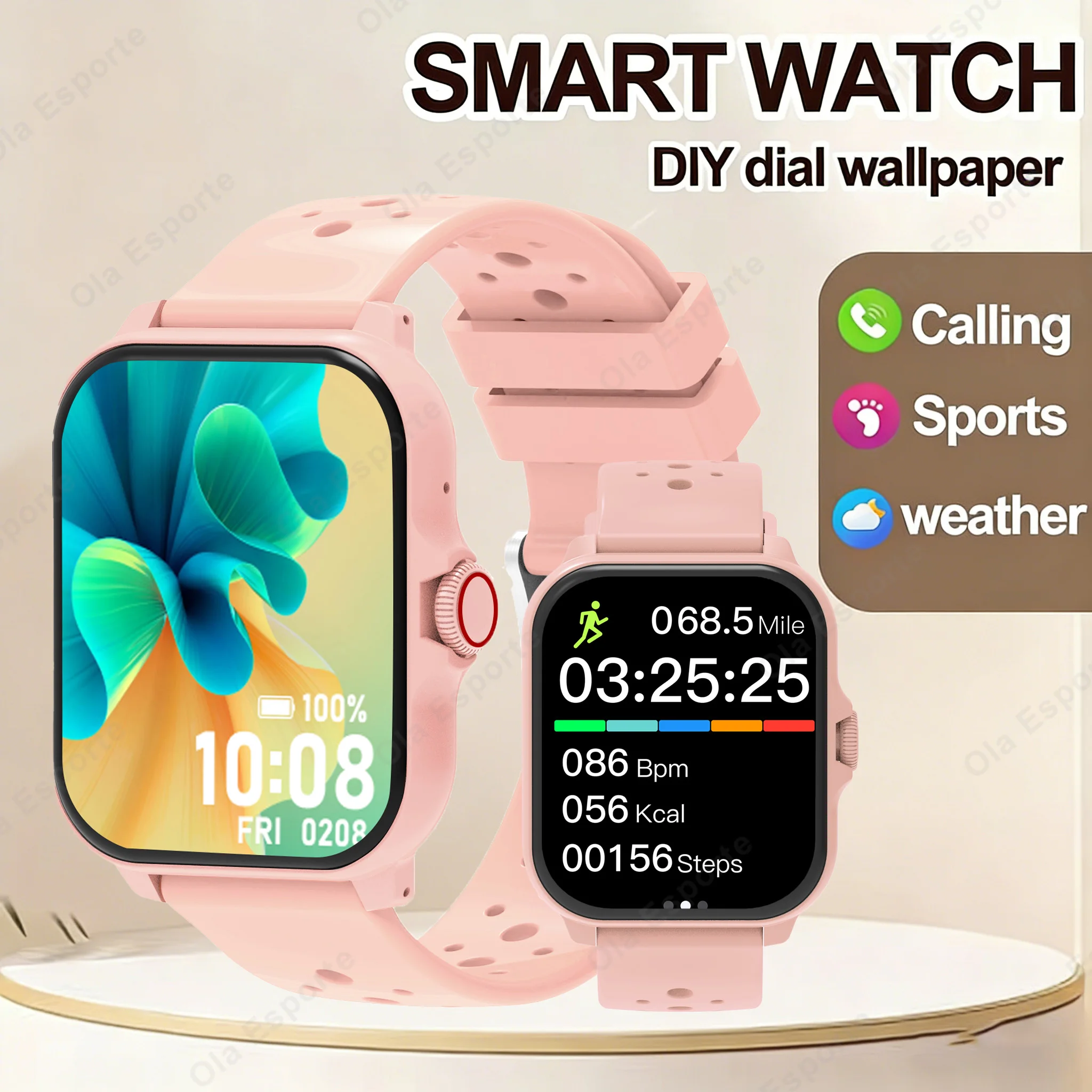 

Умные часы, беспроводные звонки/набор номера, различные напоминания о приложениях, подходят для мужчин и женщин, спортивные часы, для iPhone/Android NewHW12