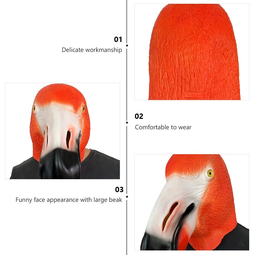 Flamingo Full Head Masks Halloween Cosplay Costume Props Face